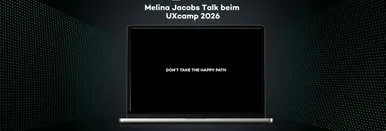 Screenshot von Melina Jacobs Talk beim UXcamp 2026.